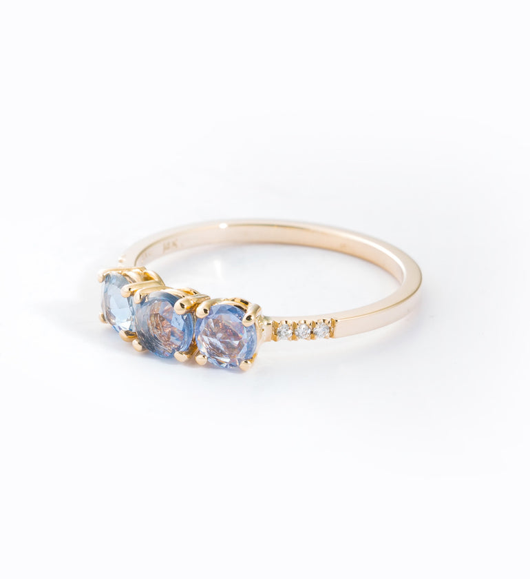 Rose Cut Sapphire Equilibrium Cuff Ring: Angle