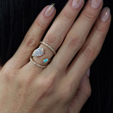 2.59 ct Lab-Grown Pear Diamond & Opal Intuitive Ring