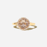 2.21 ct Round Rose-cut Champagne Diamond Cobblestone Halo Ring