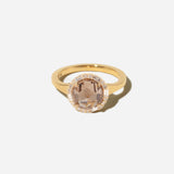 2.21 ct Round Rose-cut Champagne Diamond Cobblestone Halo Ring