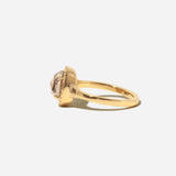 2.21 ct Round Rose-cut Champagne Diamond Cobblestone Halo Ring