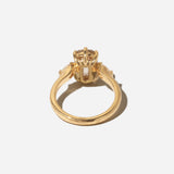 2.54 ct Lab Grown Champagne Cushion Odette Three stone Ring
