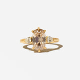 2.54 ct Lab Grown Champagne Cushion Odette Three stone Ring