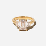 2.56 ct Lab Grown Emerald Diamond Odette Three stone Ring