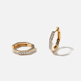 Octagonal Pavé Huggie Hoops