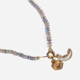 One-of-a-Kind Blue Opal Rondelle Necklace