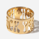 "Fuck Yes Fuck No" Cut Out Ring