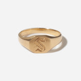 Engraved Pinky Signet Ring