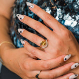 Old Mine Cut Citrine Serra Ring