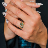 2.04 ct Yellow-Green Teal Emerald-cut Sapphire Sylvie Ring