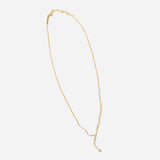 Asymmetric Tennis Lariat Necklace on XS Box Chain