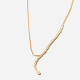 Asymmetric Tennis Lariat Necklace on XS Box Chain
