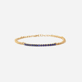 Blue Sapphire Cuban Link Bracelet