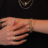 Ruby and White Diamond & Paperclip Half Tennis Bracelet