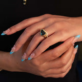 One-of-a-Kind Nebula Teal Spinel & Diamond Statement Ring