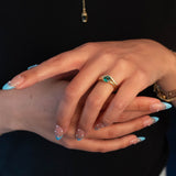 1.15 ct Seafoam Round Tourmaline Luminous Ring