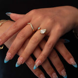 2.59 ct Lab-Grown Pear Diamond & Opal Intuitive Ring