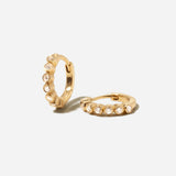 Diamond Bezel Small Hinge Huggie Hoops