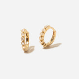 Diamond Bezel Small Hinge Huggie Hoops