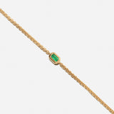 Emerald-Cut Emerald Small Box Chain Bracelet