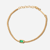 Emerald-Cut Emerald Small Box Chain Bracelet
