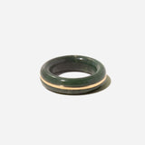Essential Gem Stacking Ring in Green Moss Agate