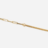 Floating Diamond Mixed XS Curb & Small Paperclip Chain Bracelet
