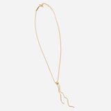 Fluted Bezel Diamond Faux Bolo Necklace