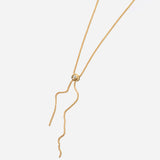 Fluted Bezel Diamond Faux Bolo Necklace