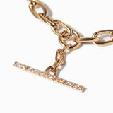 XL Square Oval Link Faux Drop Pavé Diamond Toggle Bracelet