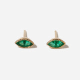Emerald Marquise Studs