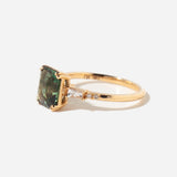 2.51 ct Deep Teal Emerald-cut Sapphire Sylvie Ring