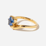 1.44 ct Hexagonal Blue Sapphire Piscine Ring