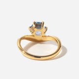 1.44 ct Hexagonal Blue Sapphire Piscine Ring