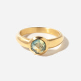 1.25 ct Rose-cut Montana Sapphire Low Tide Wide Ring