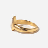 0.94 ct Pear Rose-cut Champagne Diamond Low Tide Wide Ring