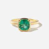 1.49 ct Emerald Cushion Tableau Ring