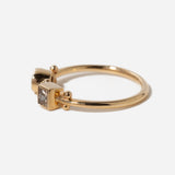 Teal Sapphire & Champagne Diamond Florescence Ring