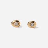 White Diamond Pebble Studs