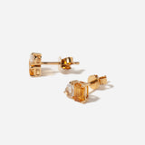 Citrine & White Topaz Two-Stone STuds