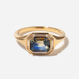 1.02 ct Parti Sapphire & Trapezoid Diamond Engagement Ring