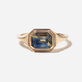 1.02 ct Parti Sapphire & Trapezoid Diamond Engagement Ring