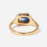 1.02 ct Parti Sapphire & Trapezoid Diamond Engagement Ring