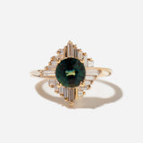 1.47 ct Oasis Parti Sapphire & Baguette Diamond Engagement Ring