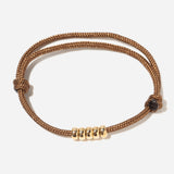 5 mm Gold Rondelle Bead Paracord Bracelet