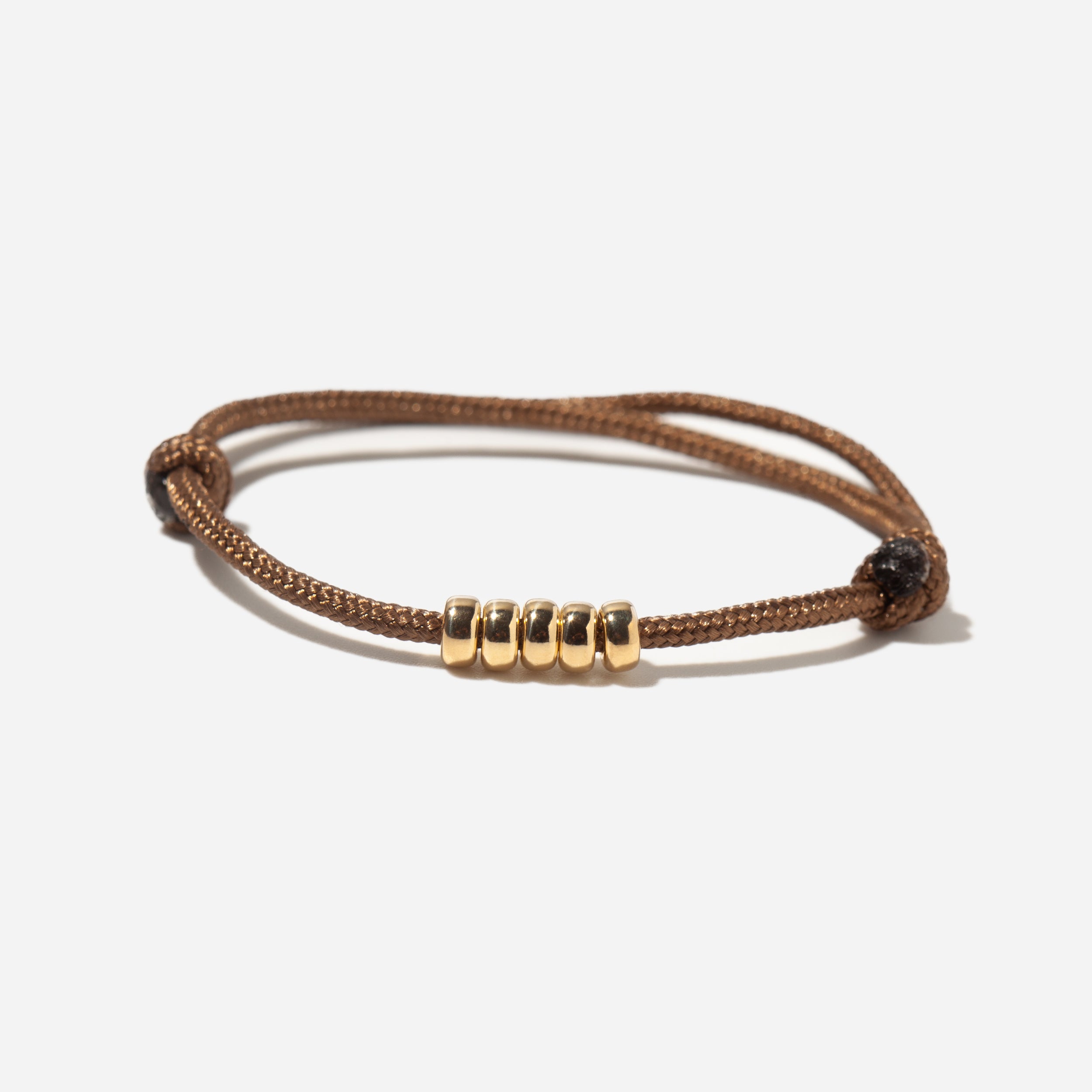 5 mm Gold Rondelle Bead Paracord Bracelet