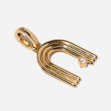 C Groovy Diamond Initial Charm