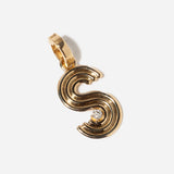 S Groovy Diamond Initial Charm
