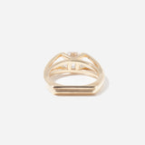 White Diamond Acute Enclose Ring