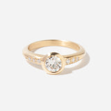 0.82 ct Old European Diamond Low Tide Thin Ring